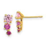 14k-madi-k-polished-pink-and-red-cz-post-earrings-SolomonJeweler-Wichita-KS-CustomJewelry