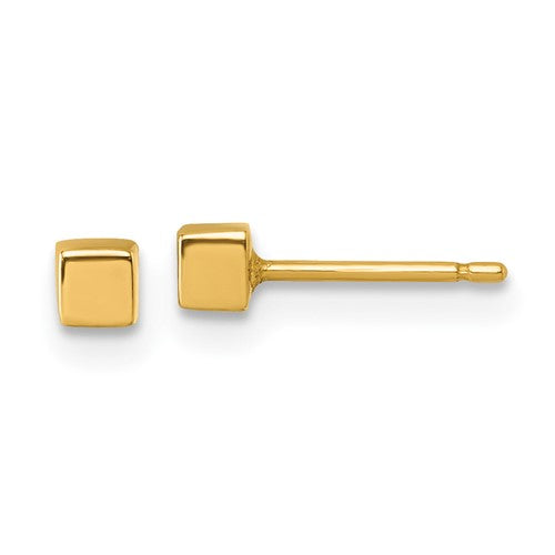 14k-polished-3mm-cube-post-earrings-SolomonJeweler-Wichita-KS-CustomJewelry