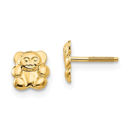 14k-madi-k-polished-teddy-bear-screwback-earrings-SolomonJeweler-Wichita-KS-CustomJewelry