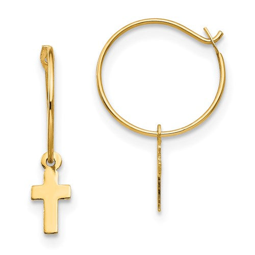 14k-madi-k-endless-hoop-w-small-cross-earrings-SolomonJeweler-Wichita-KS-CustomJewelry