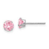 14k-white-gold-madi-k-5mm-pink-cz-post-earrings-SolomonJeweler-Wichita-KS-CustomJewelry