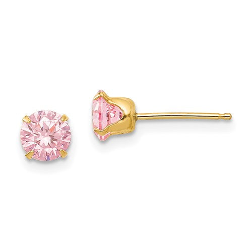 14k-madi-k-5mm-pink-cz-post-earrings-SolomonJeweler-Wichita-KS-CustomJewelry