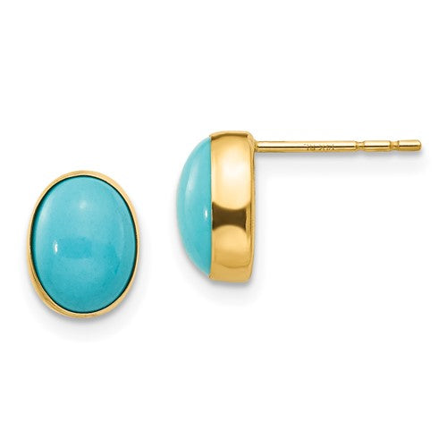 14k-madi-k-bezel-set-oval-turquoise-post-earrings-SolomonJeweler-Wichita-KS-CustomJewelry