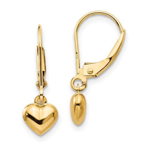 14k-madi-k-puffed-polished-heart-drop-leverback-earrings-SolomonJeweler-Wichita-KS-CustomJewelry