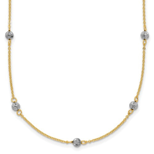 14k-two-tone-d-c-beads-w-2in-ext-necklace-SolomonJeweler-Wichita-KS-CustomJewelry
