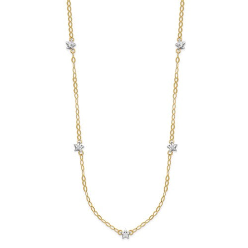 14k-two-tone-oval-chain-diamond-cut-stars-w-2in-ext-necklace-SolomonJeweler-Wichita-KS-CustomJewelry