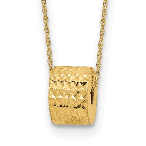 14k-rope-chain-w-barrel-bead-w-2in-extension-necklace-SolomonJeweler-Wichita-KS-CustomJewelry
