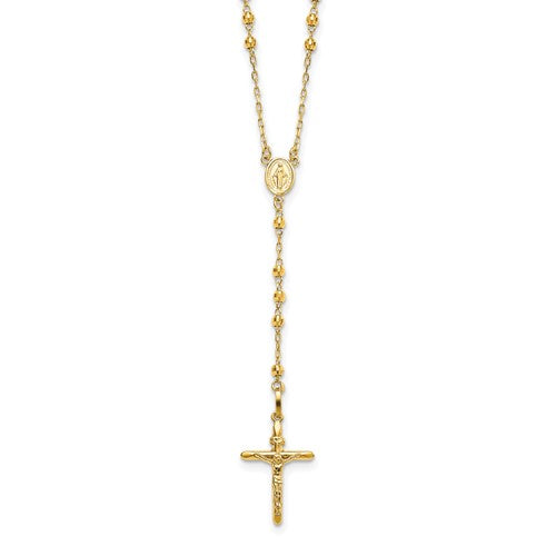 14k-3mm-mirror-beaded-semi-solid-rosary-necklace-SolomonJeweler-Wichita-KS-CustomJewelry