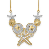 14k-rhodium-diamond-cut-starfish-and-sand-dollar-necklace-SolomonJeweler-Wichita-KS-CustomJewelry