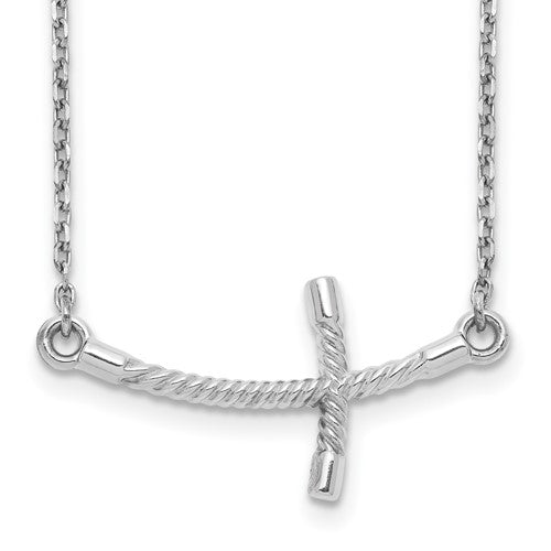 14k-white-gold-large-sideways-curved-twist-cross-necklace-SolomonJeweler-Wichita-KS-CustomJewelry