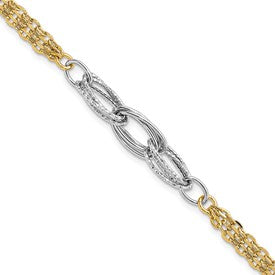 14k-two-tone-d-c-polished-7-5in-fancy-link-bracelet-SolomonJeweler-Wichita-KS-CustomJewelry