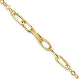 14k-gold-polished-textured-fancy-link-bracelet-SolomonJeweler-Wichita-KS-CustomJewelry