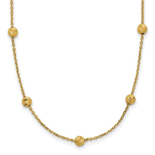 14ky-diamond-cut-beads-station-necklace-SolomonJeweler-Wichita-KS-CustomJewelry