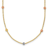 14k-tri-color-polished-d-c-beaded-necklace-SolomonJeweler-Wichita-KS-CustomJewelry