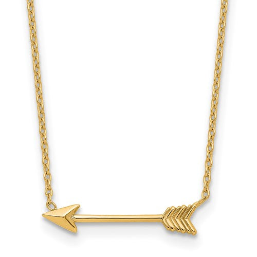 14k-polished-arrow-17in-necklace-SolomonJeweler-Wichita-KS-CustomJewelry