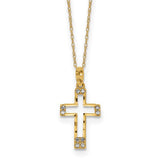 14k-polished-cz-cross-pendant-necklace-SolomonJeweler-Wichita-KS-CustomJewelry