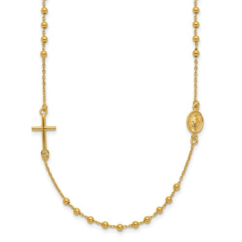 14k-polished-cross-rosary-16-inch-necklace-SolomonJeweler-Wichita-KS-CustomJewelry