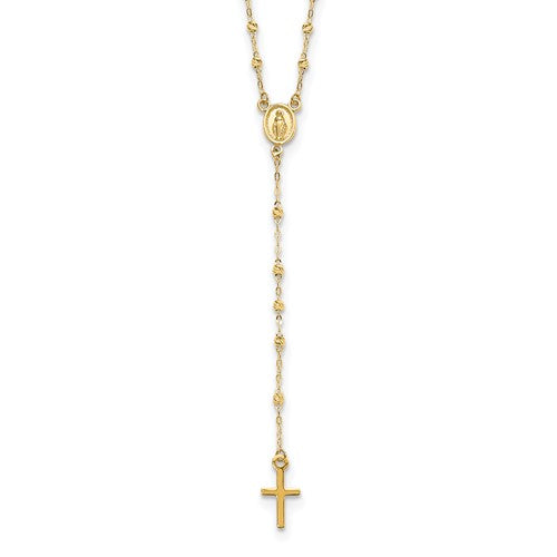 14k-gold-polished-d-c-w-3in-ext-rosary-necklace-SolomonJeweler-Wichita-KS-CustomJewelry