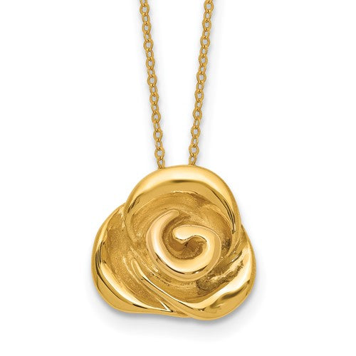 14k-polished-puffed-rose-18in-necklace-SolomonJeweler-Wichita-KS-CustomJewelry