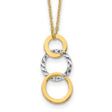 14k-two-tone-polished-textured-3-circle-necklace-SolomonJeweler-Wichita-KS-CustomJewelry