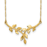 14k-polished-leaf-necklace-SolomonJeweler-Wichita-KS-CustomJewelry