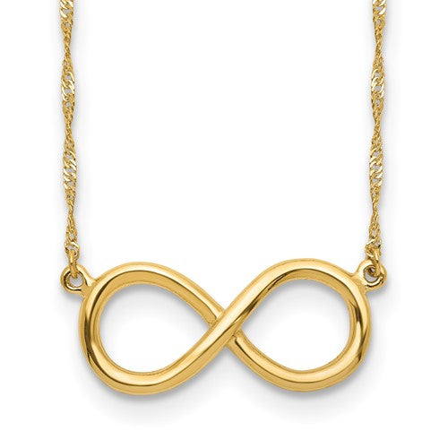 14k-polished-infinity-necklace-SolomonJeweler-Wichita-KS-CustomJewelry