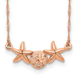 14k-rose-brushed-polished-sand-dollar-starfish-necklace-SolomonJeweler-Wichita-KS-CustomJewelry