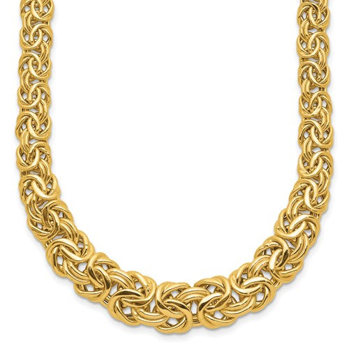 14k-fancy-graduated-7-12mm-flat-byzantine-necklace-SolomonJeweler-Wichita-KS-CustomJewelry