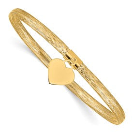 14k-heart-stretch-mesh-bracelet-SolomonJeweler-Wichita-KS-CustomJewelry