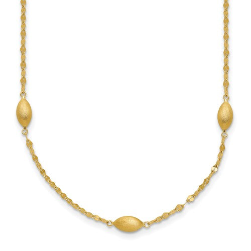 14k-diamond-cut-w-satin-oval-beads-necklace-SolomonJeweler-Wichita-KS-CustomJewelry