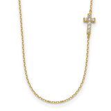 14k-small-cross-cz-with-2in-ext-necklace-SolomonJeweler-Wichita-KS-CustomJewelry