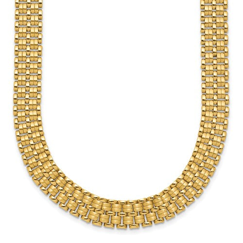 14k-brushed-and-polished-basket-weave-pattern-17in-necklace-SolomonJeweler-Wichita-KS-CustomJewelry