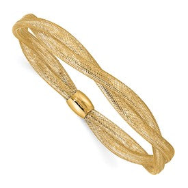 14k-gold-twisted-woven-mesh-stretch-bracelet-SolomonJeweler-Wichita-KS-CustomJewelry