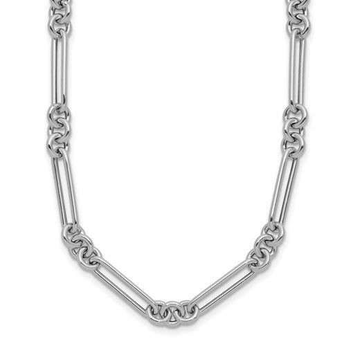 14k-white-gold-polished-fancy-link-necklace-SolomonJeweler-Wichita-KS-CustomJewelry