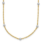 14k-two-tone-polished-bead-fancy-necklace-SolomonJeweler-Wichita-KS-CustomJewelry