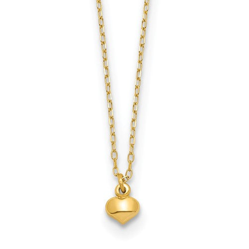 14k-polished-puffed-heart-16-5-inch-necklace-SolomonJeweler-Wichita-KS-CustomJewelry
