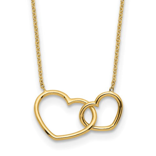 14k-polished-double-heart-necklace-SolomonJeweler-Wichita-KS-CustomJewelry