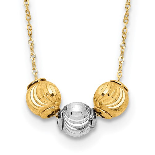 14k-two-tone-polished-d-c-beads-17in-necklace-SolomonJeweler-Wichita-KS-CustomJewelry