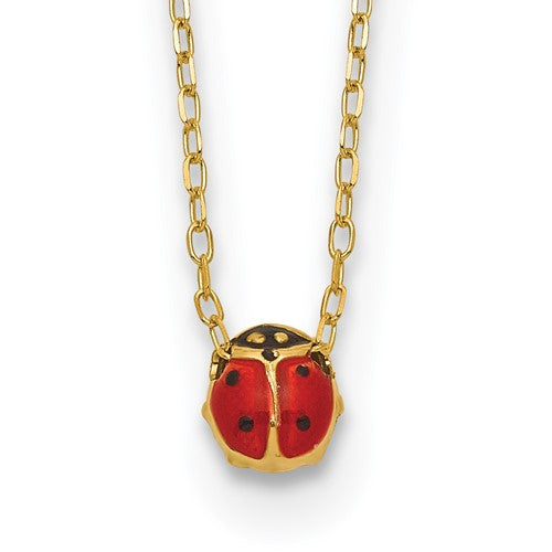 14k-polished-enameled-small-ladybug-16-5in-necklace-SolomonJeweler-Wichita-KS-CustomJewelry