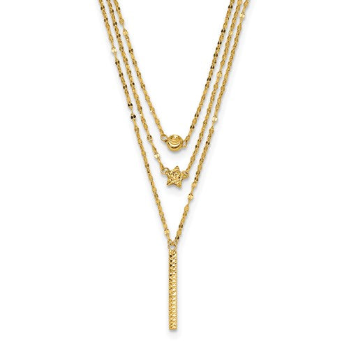 14k-three-layer-d-c-bead-star-bar-necklace-SolomonJeweler-Wichita-KS-CustomJewelry