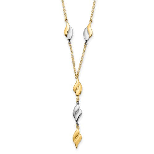 14k-two-tone-polished-fancy-y-drop-necklace-SolomonJeweler-Wichita-KS-CustomJewelry