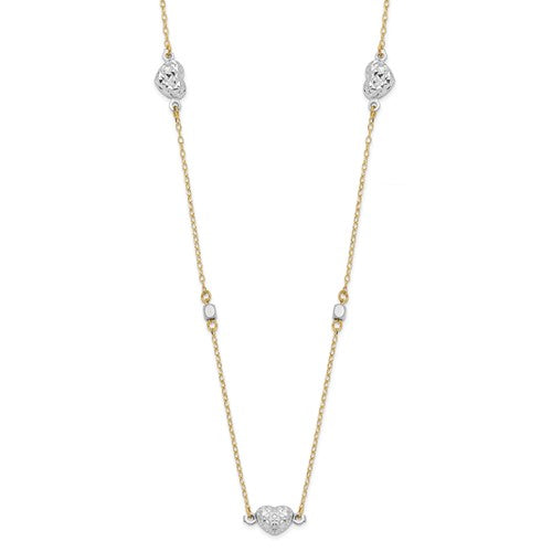 14k-two-tone-polished-d-c-hearts-necklace-SolomonJeweler-Wichita-KS-CustomJewelry