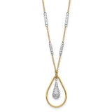 14k-two-tone-polished-d-c-teardrop-necklace-SolomonJeweler-Wichita-KS-CustomJewelry