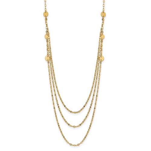 14k-triple-layer-polished-circles-fancy-necklace-SolomonJeweler-Wichita-KS-CustomJewelry