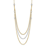 14k-two-tone-triple-layer-polished-circles-fancy-necklace-SolomonJeweler-Wichita-KS-CustomJewelry
