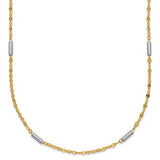 14k-two-tone-diamond-cut-mini-bar-links-fancy-necklace-SolomonJeweler-Wichita-KS-CustomJewelry