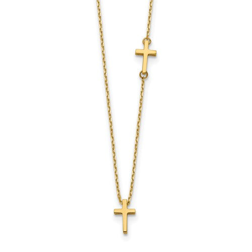 14k-sideways-cross-and-cross-pendant-necklace-SolomonJeweler-Wichita-KS-CustomJewelry