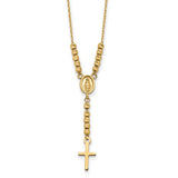 14k-polished-d-c-bead-miraculous-medal-and-cross-17in-necklace-SolomonJeweler-Wichita-KS-CustomJewelry