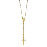 14k-tri-color-polished-faceted-beads-rosary-necklace-SolomonJeweler-Wichita-KS-CustomJewelry