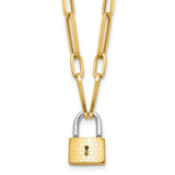 14k-two-tone-fancy-link-with-lock-necklace-SolomonJeweler-Wichita-KS-CustomJewelry